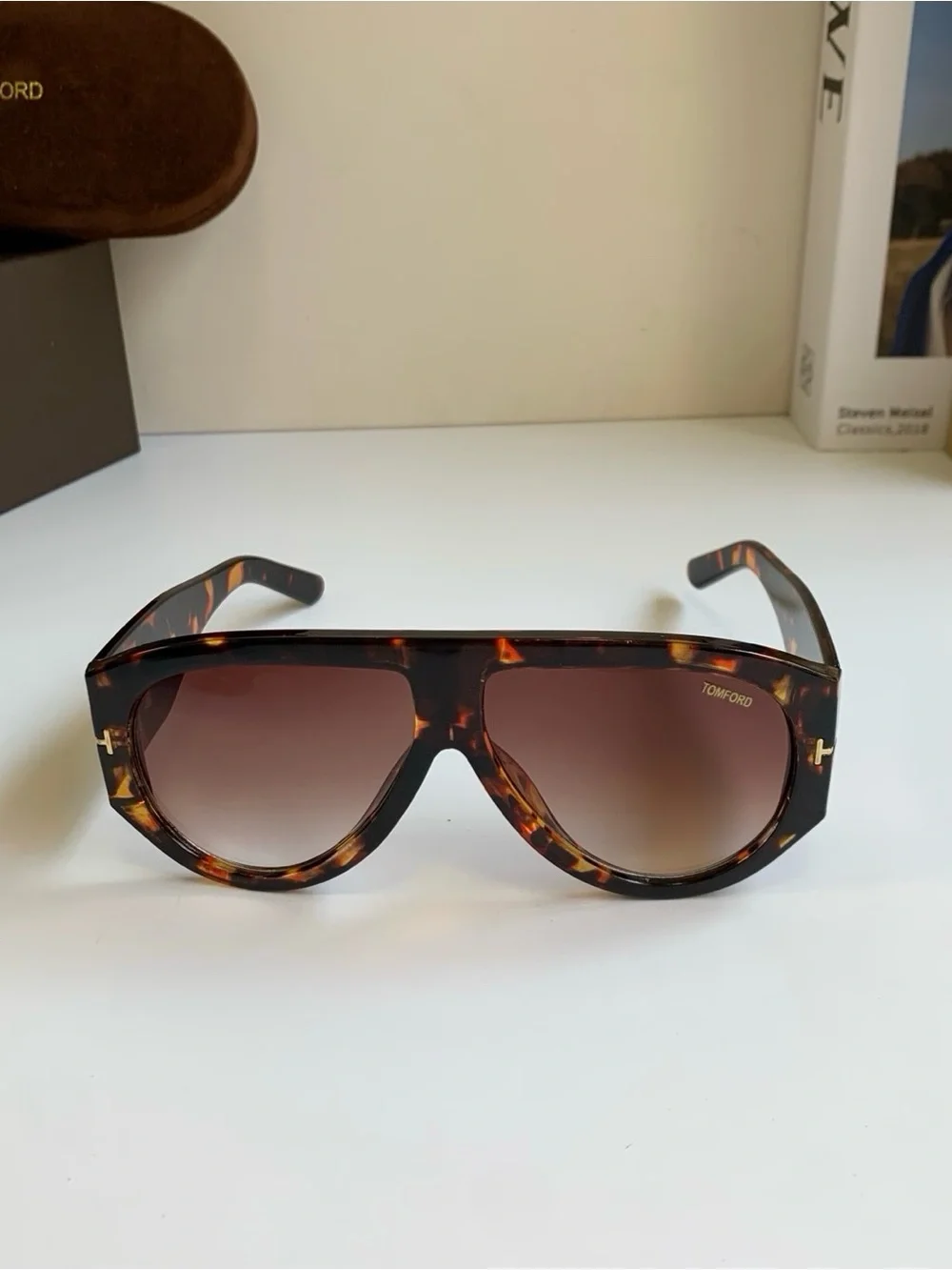 Tom Ford Men’s Tortoiseshell Sunglasses with Brown Gradient Lenses